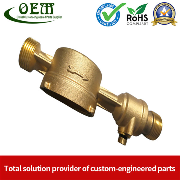 Brass CNC Turned Precision Parts - Ultrasonic Water Meter Body Used for Flow Mater