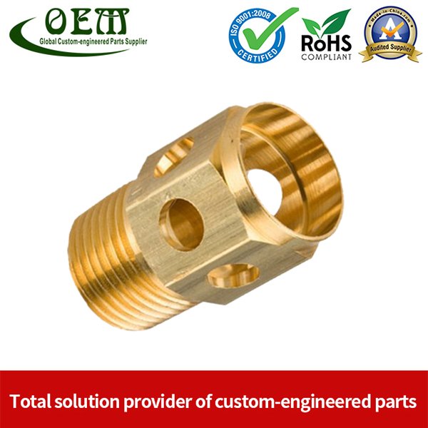 Brass Machining Parts - Coupling Threading Connector for Electrical Contacts & Connectors 